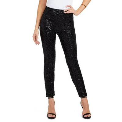 Tipsy Elves - Womens Black Sequin High Waisted Leggings