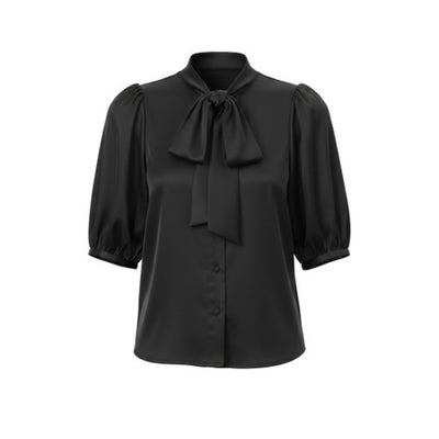Liverpool Los Angeles - Womens Elbow Length Puff Slv Btn Frnt Wvn Top