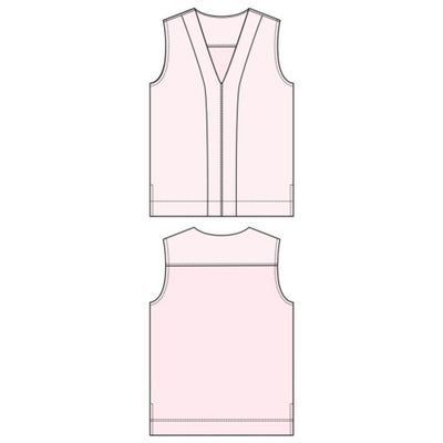 Liverpool Los Angeles - Womens Sleeveless V-Neck Woven-to-Knit Top