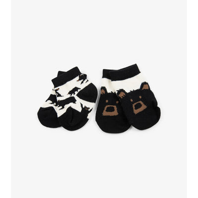 Little Blue House - Bears on Natural 2-Pack Baby Socks