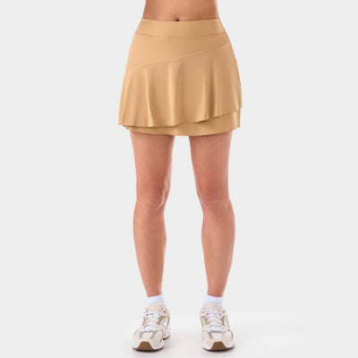 Thirty Three Threads - Unisex Flounce Tennis Skort Cappuccino