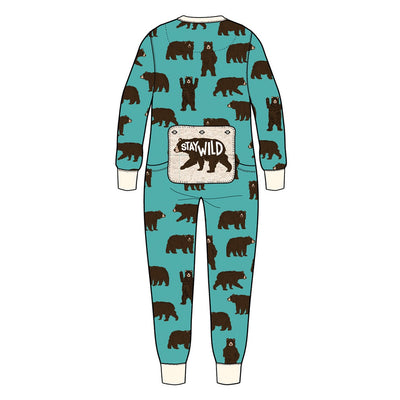Little Blue House - Unisex Brown Bears Adult Union Suit