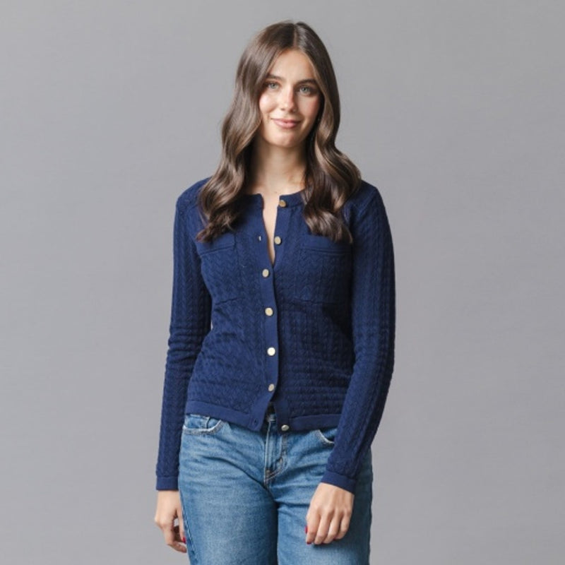 Hope & Henry - Womens Organic Pointelle Cardigan