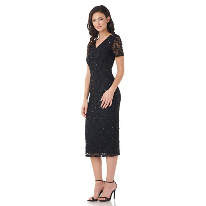 JS Collections - Womens Short Slv Beaded Cocktail Dress