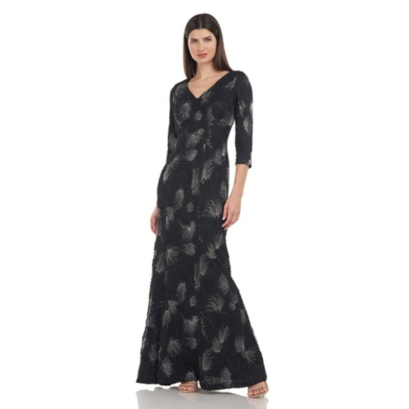JS Collections - Womens Lyla V-Neck Mermaid Gown