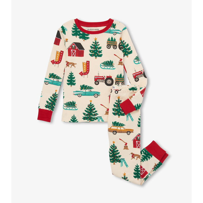 Little Blue House - Christmas Tree Farm Kids Pajama Set