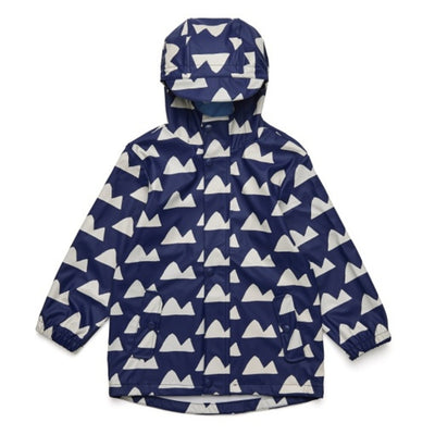 Snapper Rock - Boys Navy Peak to Peak Recycled Waterproof Raincoat Unlined