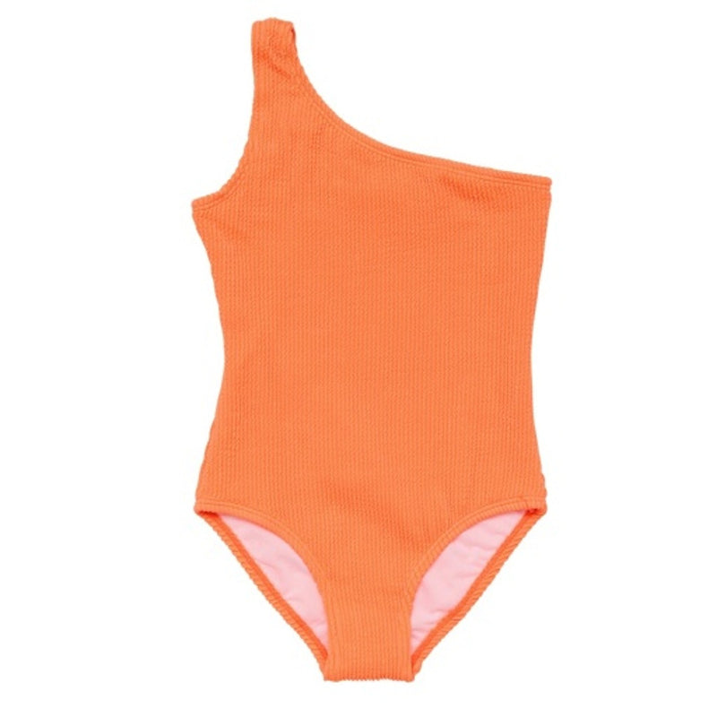 Snapper Rock - Girls Tangerine One Shoulder Swimsuit
