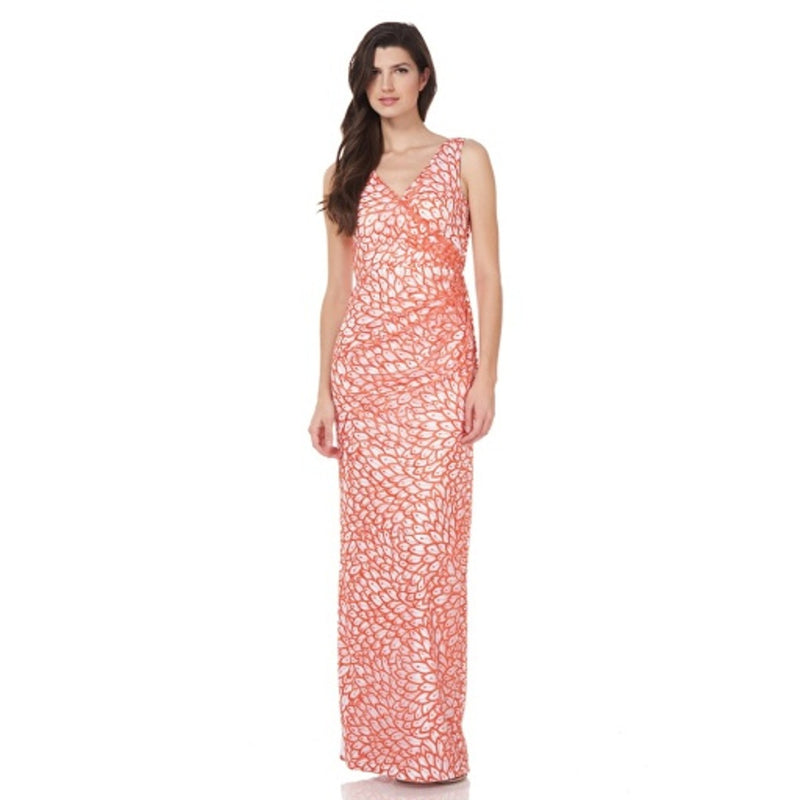 JS Collections - Womens Priscilla V-Neck Gown