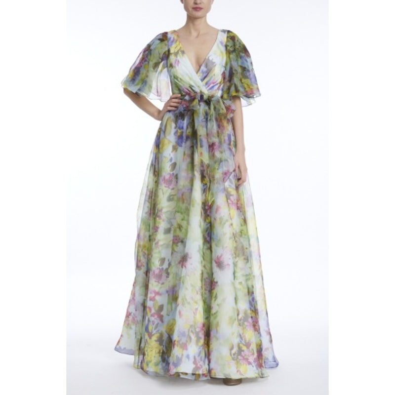 Badgley Mischka - Womens Organza Print Gown
