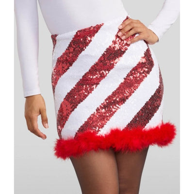 Tipsy Elves - Womens Candy Cane Sequin Skirt