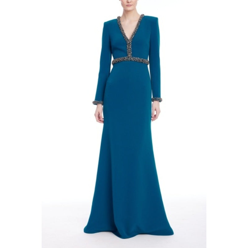 Badgley Mischka - Womens Long Sleeve Beaded Trim
