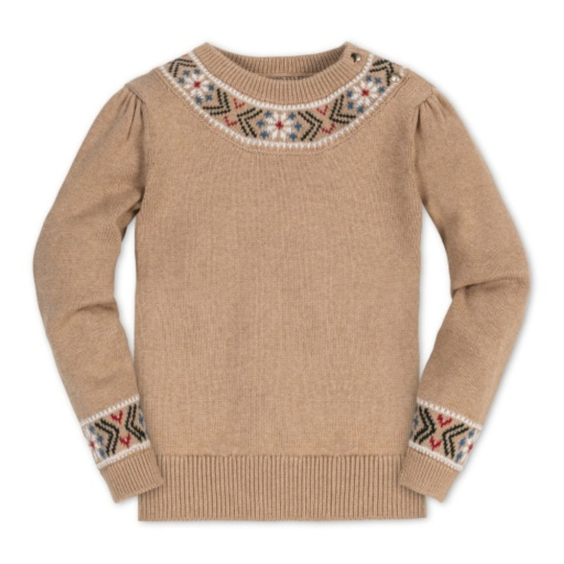 Hope & Henry - Girls Organic Intarsia Trim Sweater