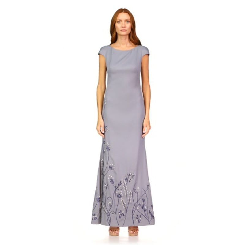 JS Collections - Womens Embroidered Mermaid Gown