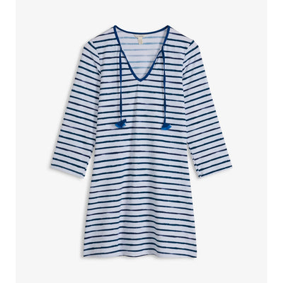 Little Blue House - Unisex Seaside Beach Dress Watercolor Stripes