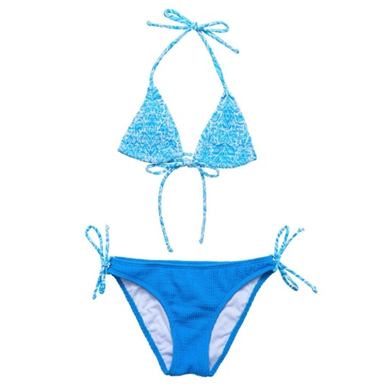 Snapper Rock - Girls Santorini Blue Triangle Bikini