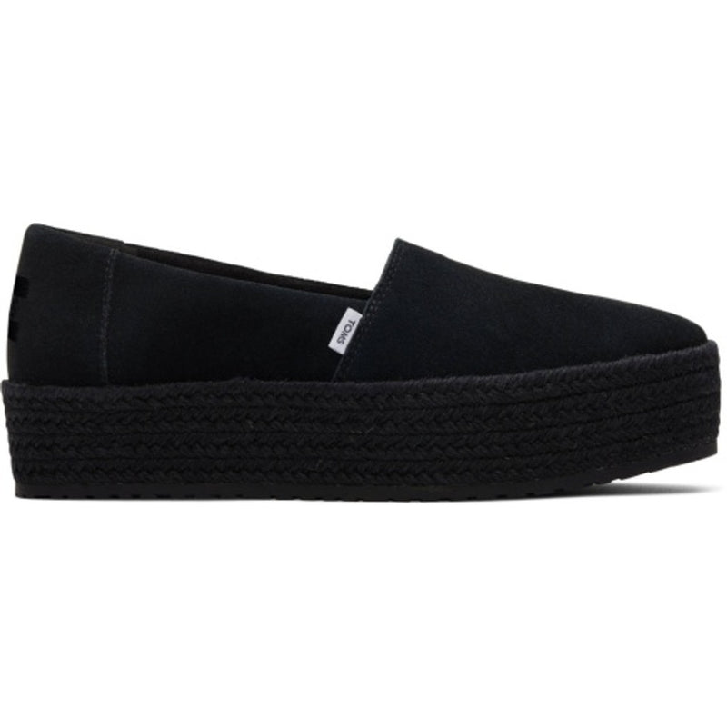TOMS - Womens Valencia Espadrille - Black/Black Suede