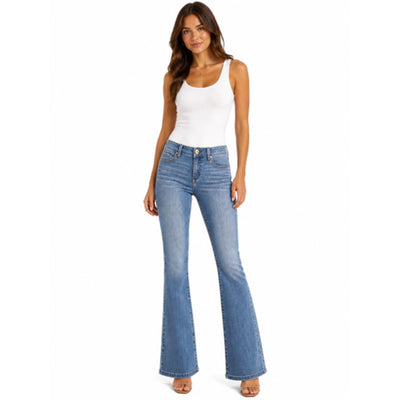 1822 Denim - Womens Petite 28" Mid-Rise Slim Boot Jean