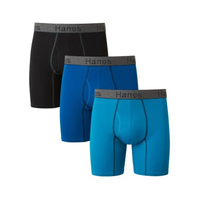 Hanes - Mens Comfort Flex Fit Ultra Soft Cotton Stretch Boxer Briefs 3-Pack