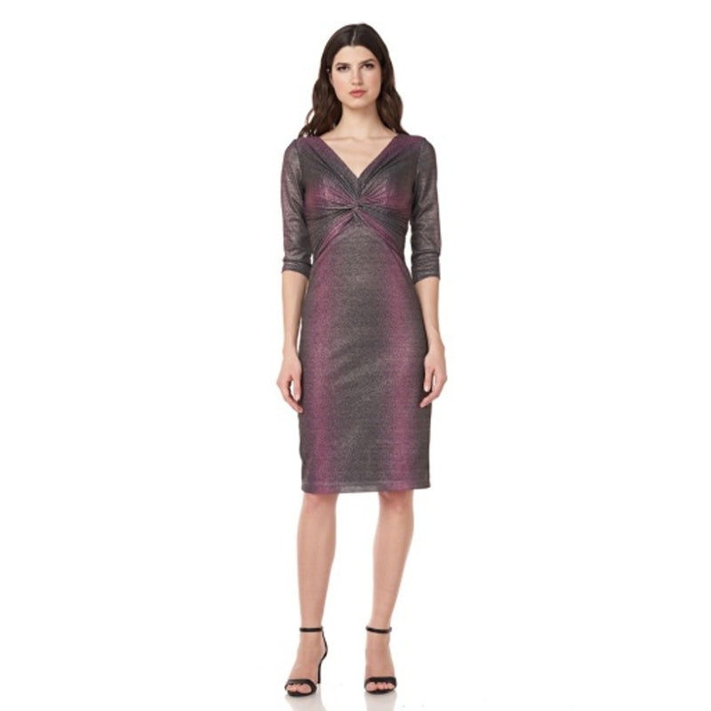 JS Collections - Womens Metallic Twist Cocktail Dress