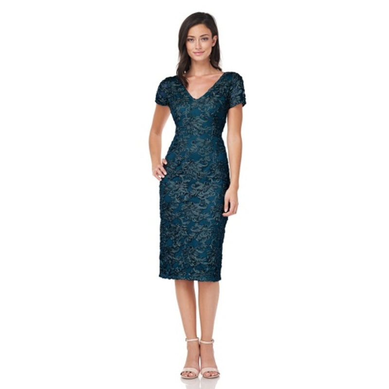 JS Collections - Womens Riley V-Neck Knee Length Dress