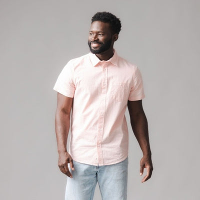 Hope & Henry - Mens Organic Short Sleeve Seersucker Shirt