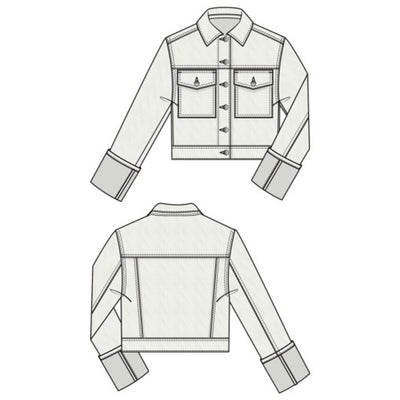 Liverpool Los Angeles - Womens Cropped Jkt with Bracelet Lgth Cuffed Slv