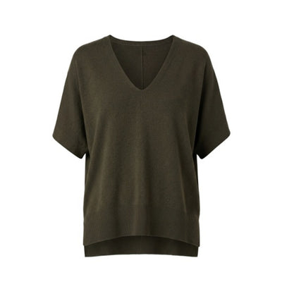 Liverpool Los Angeles - Womens Shrt Slv Vneck Dolman Popover Swtr with Step Hem