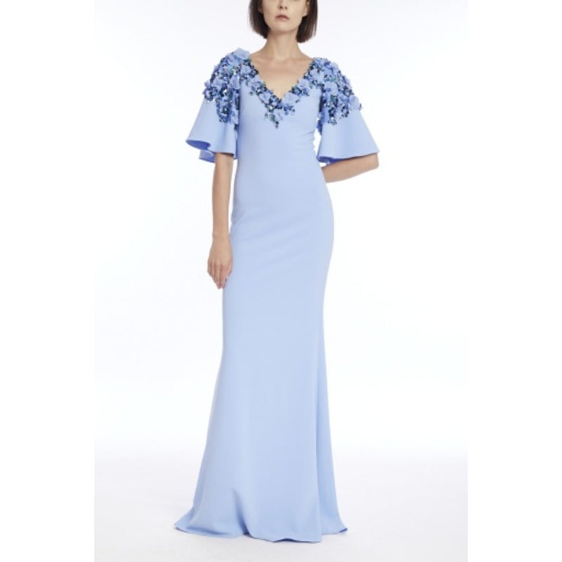 Badgley Mischka - Womens Beaded Flutter Slv