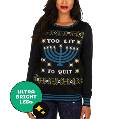 Tipsy Elves - Womens Too Lit to Quit Light Up Sweater