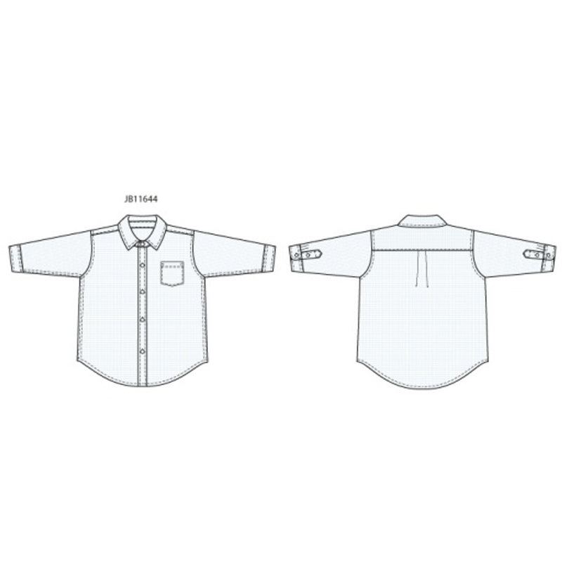 Janie and Jack - Boys with Es Long Sleeve Lt Blue Stripe Poplin Shirt Spocc