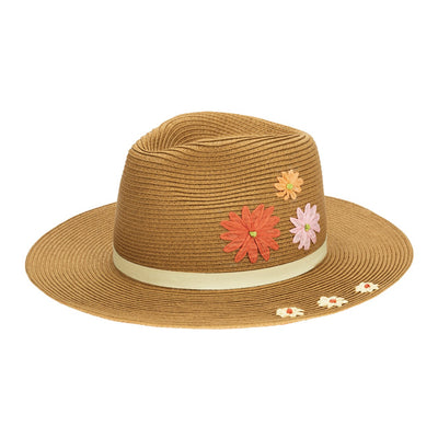 San Diego Hat Company - Paperbraid Fedora with Retro Floral