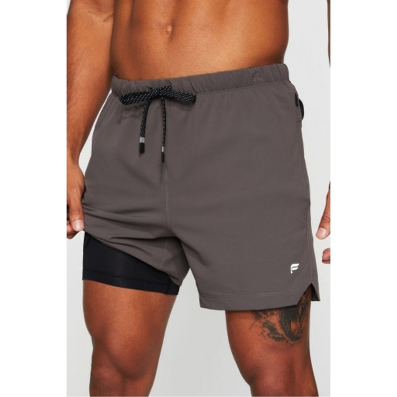 Fabletics - Mens the 5" One Short (Lined) - Taupe Slate