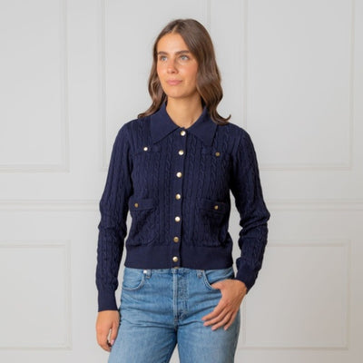 Hope & Henry - Womens Organic Collared Cardigan