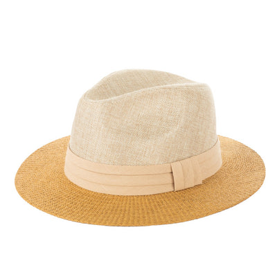 San Diego Hat Company - Woven Paper Fedora with Solid Woven Brim