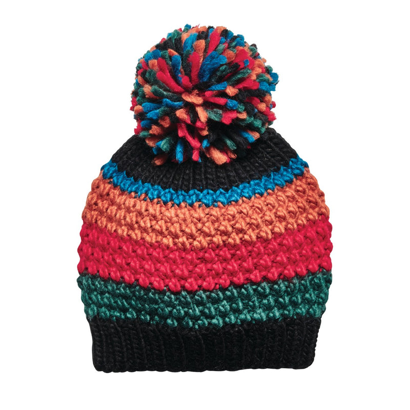 San Diego Hat Company - Womens Striped Beanie with Pom