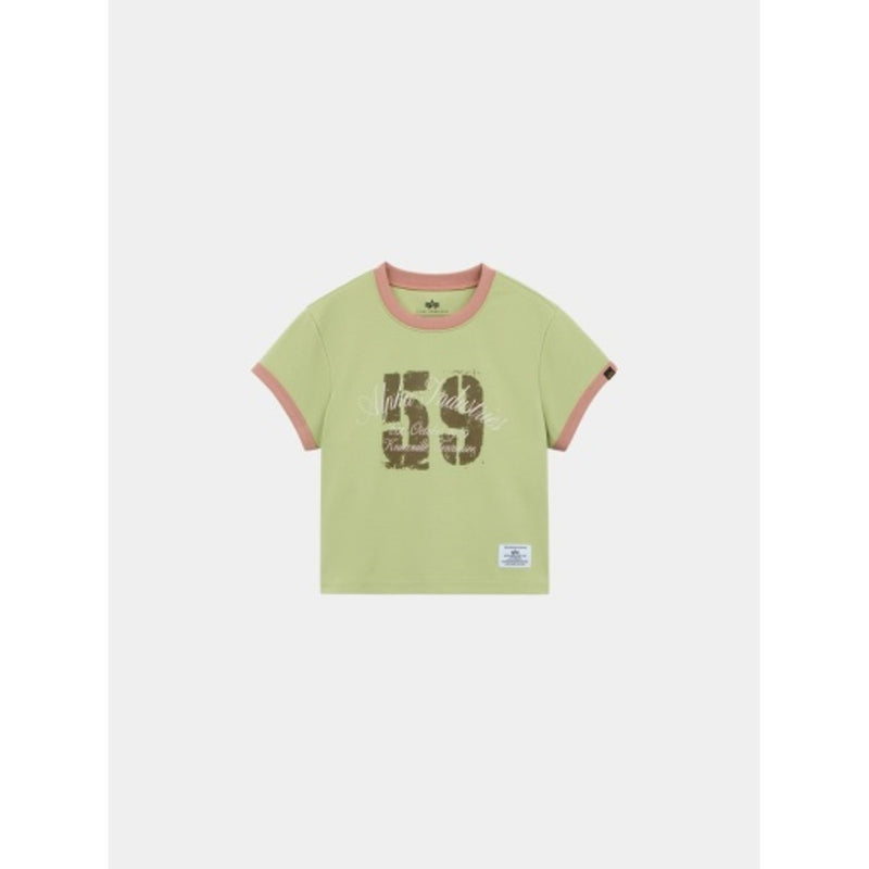 Alpha Industries - Womens Essential Ringer Baby Tee with (Battlewash 59)