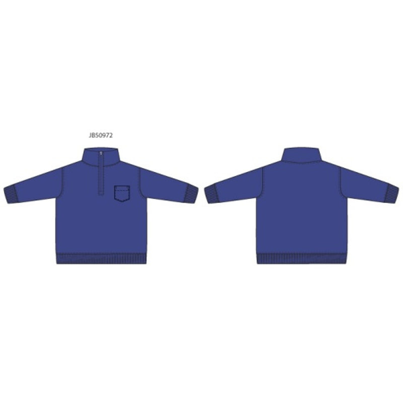 Janie and Jack - Boys K Blue Slub Qtr Zip Sweatshirt Sp2