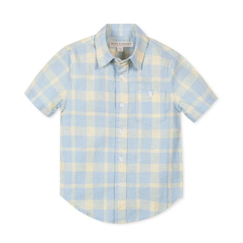 Hope & Henry - Boys Linen Short Sleeve Shirt