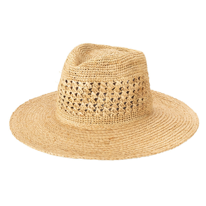 San Diego Hat Company - Womens Raffia Fedora Crochet Crown