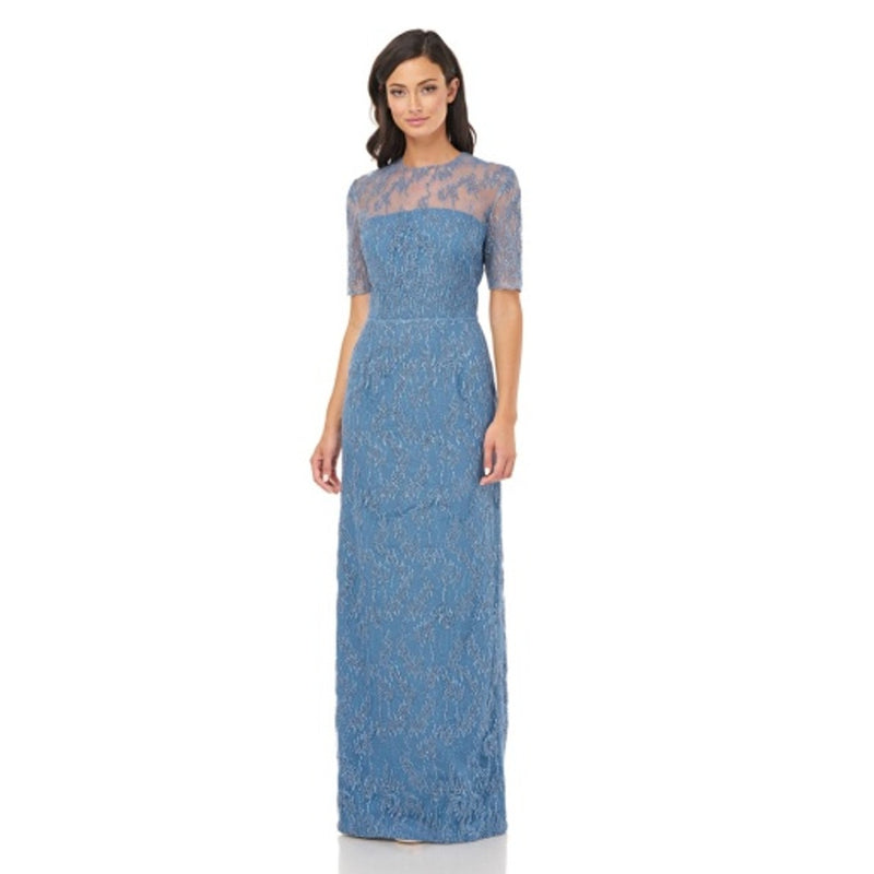 JS Collections - Womens Illusion Embroidered Slim Gown