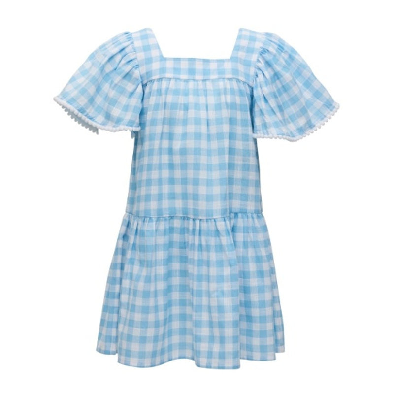 Snapper Rock - Girls Cornflower Gingham Beach Dress
