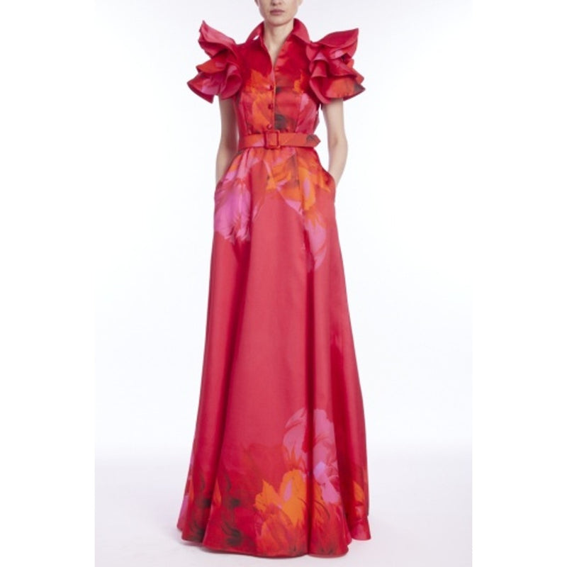 Badgley Mischka - Womens Ruffle Slv Shirt Drs