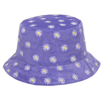 San Diego Hat Company - Ctk4410-Corduroy Bucket with Daisy Embroidery