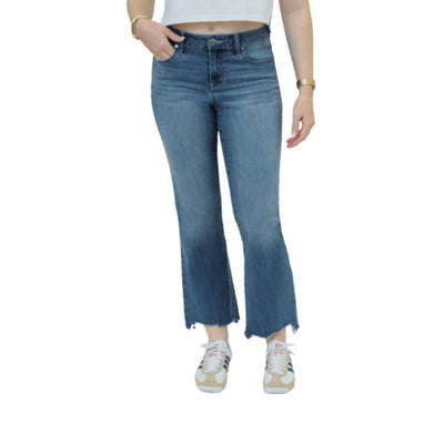 1822 Denim - Womens 28" Mid-Rise Demi Boot Jean with Raw Hem