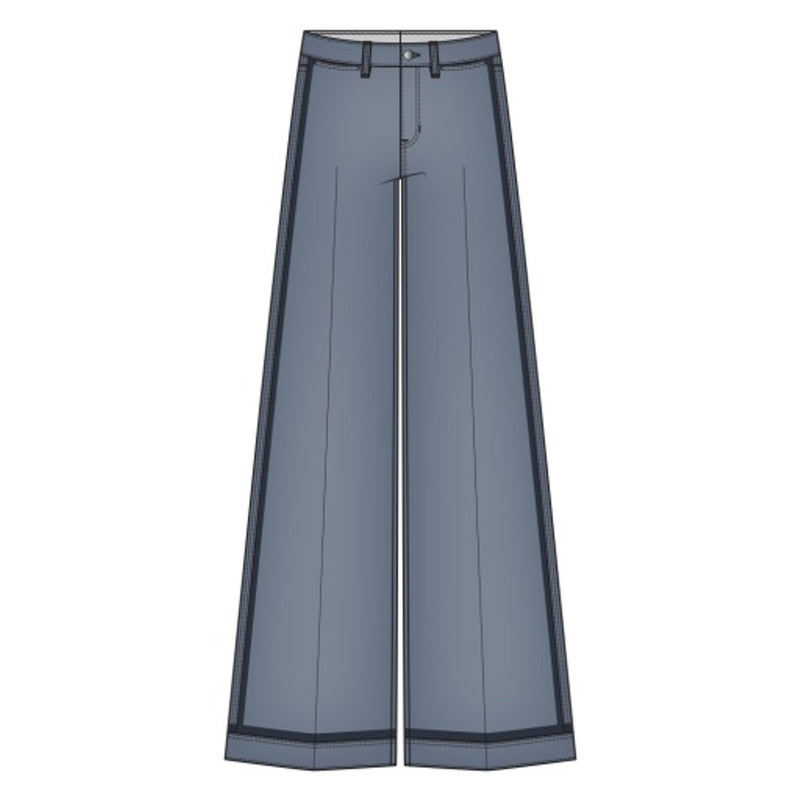 Liverpool Los Angeles - Womens Super Stride Wide Leg with Shadow Cuf28" Ins