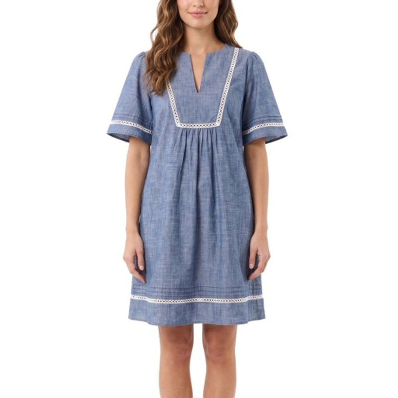 Hope & Henry - Womens Organic Chambray Bell Sleeve Dress