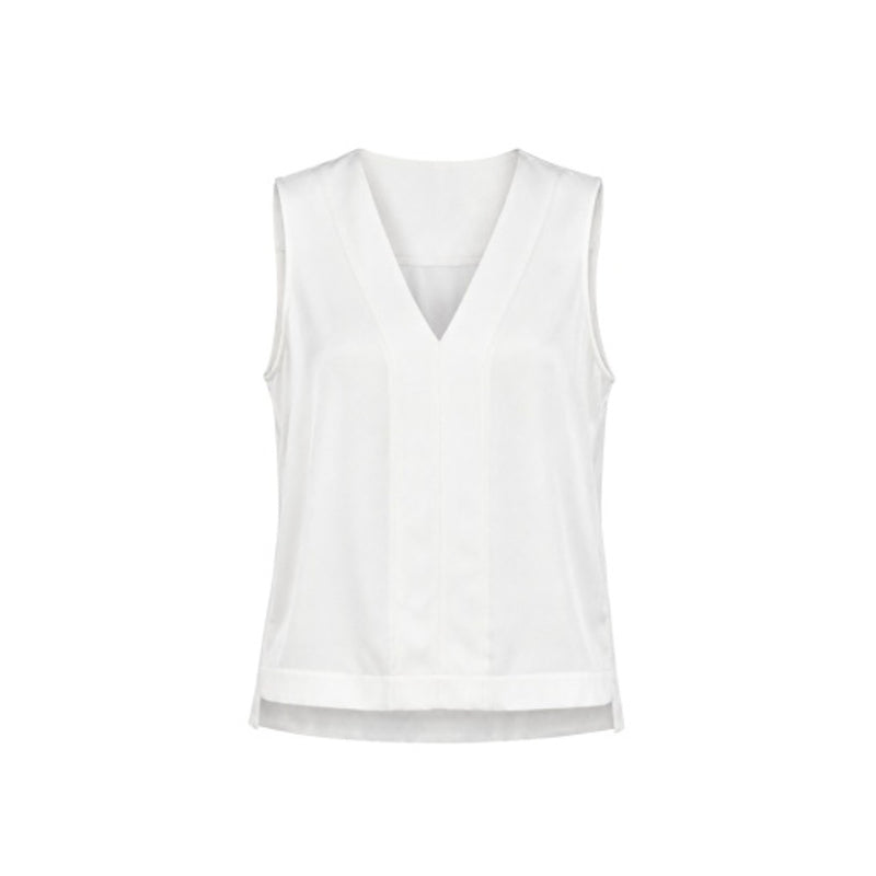 Liverpool Los Angeles - Womens Slvlss V-Neck Woven-to-Knit Top