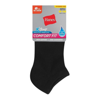 Hanes - Womens Comfort Fit Women's No-Show Socks 6-Pairs