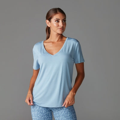 Thirty Three Threads - Unisex Everyday V-Neck Tee Sky